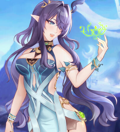 Half body, no drawn background (pasted in image) - £50